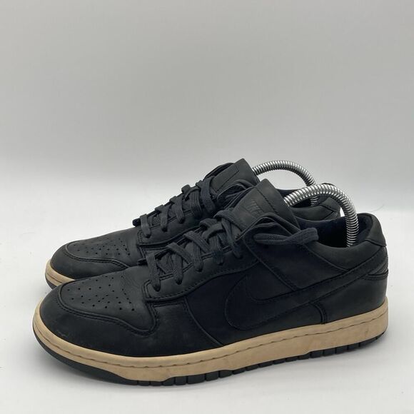 Mens Size 8 NikeLab Dunk Lux Low Black Thick Leather Skate Sneakers Shoes Rare - Picture 4 of 12